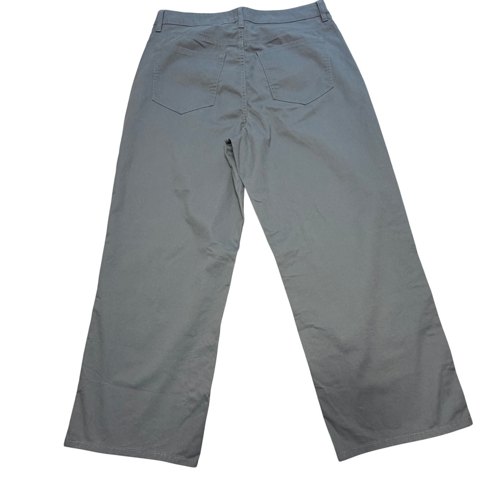 Quince Organic Stretch Cotton Chino Cropped Wide Leg Aegean Blue Pants - Picture 4 of 16